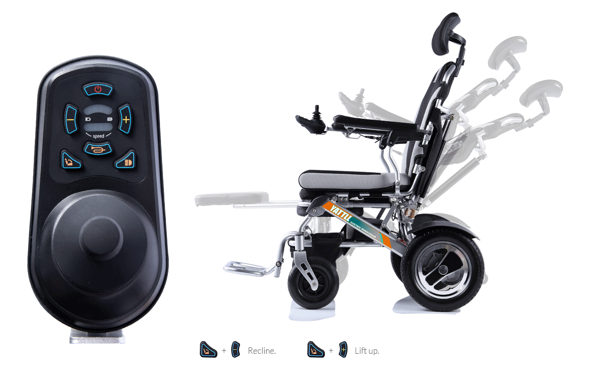 YATTLL YE245CR Elektrische Rollstuhl Liege Rollstuhl Display